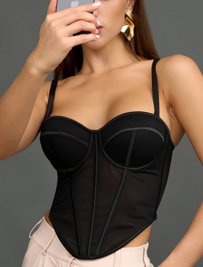 Corset Copas Negro