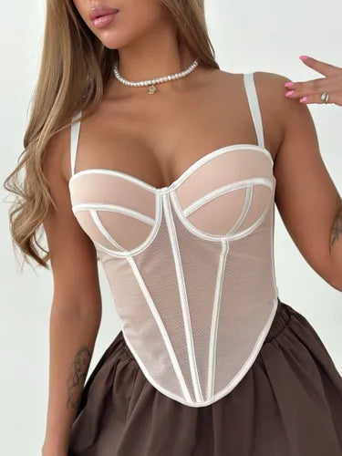 Corset Copas Beige/Blanco
