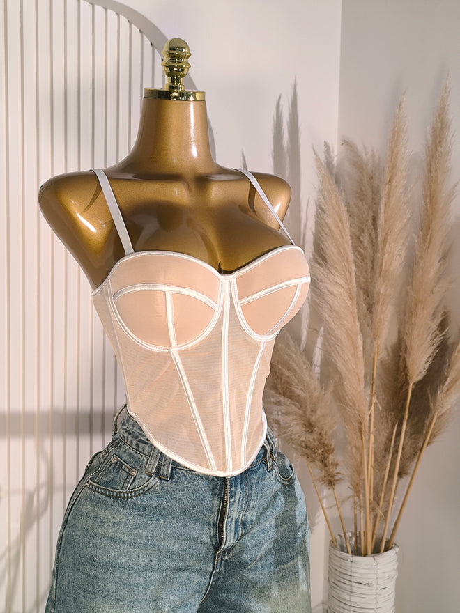 Corset Copas Beige/Blanco