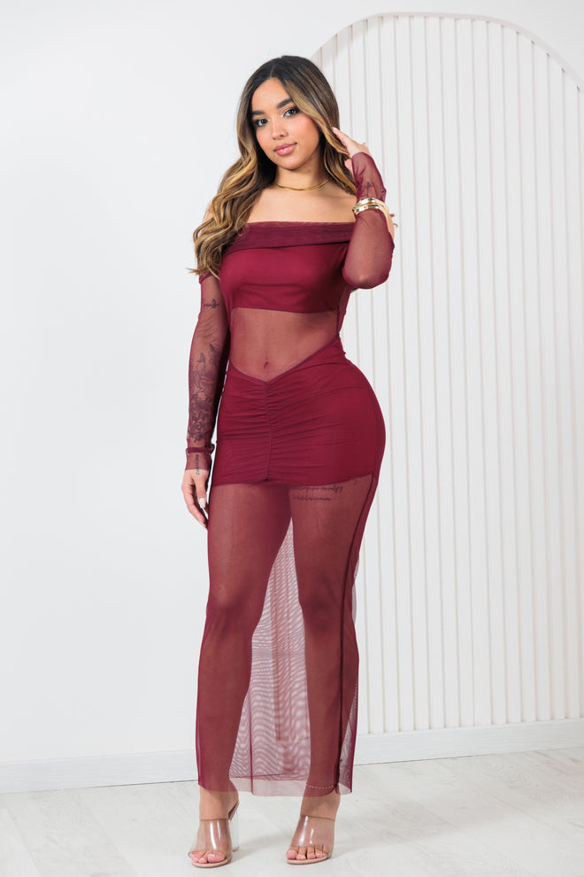 Vestido Aura Red Wine