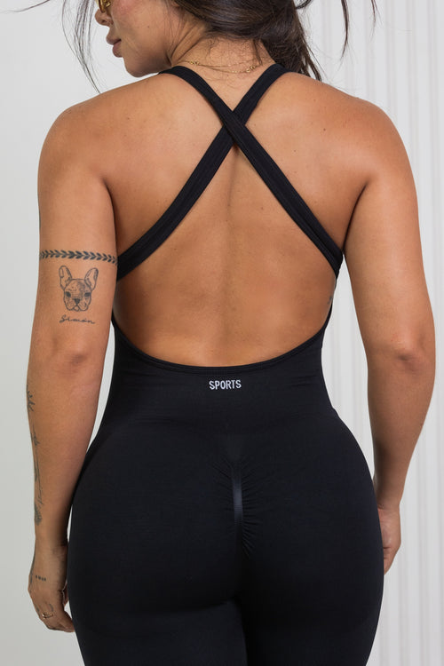 Enterizo Sports Negro