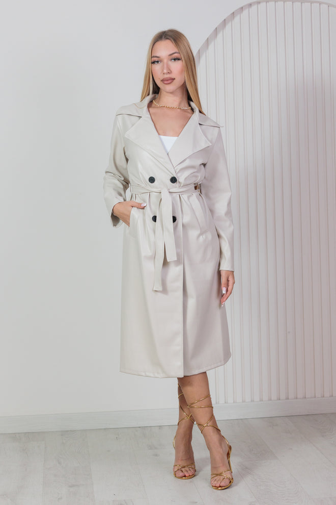 Gabardina Polipiel Beige