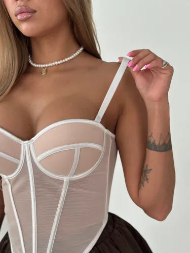 Corset Copas Beige/Blanco