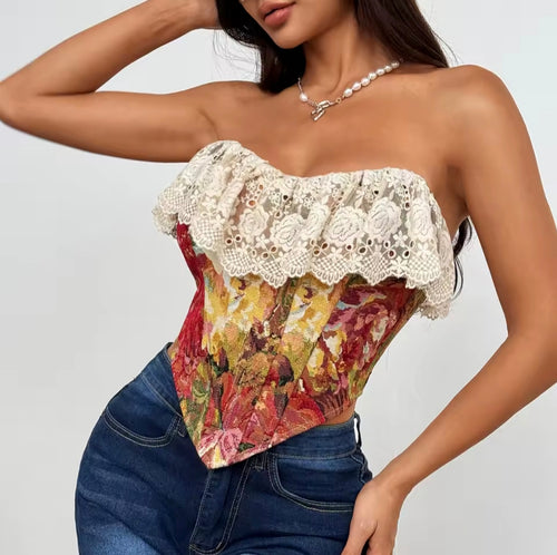 Corset Blonda Bordado
