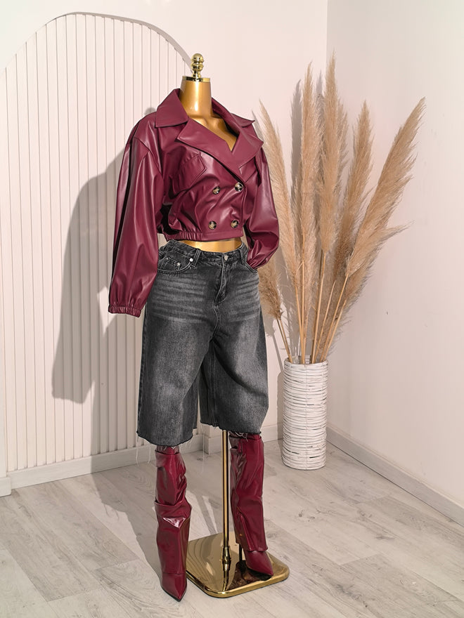Chaqueta Bomber Red Wine