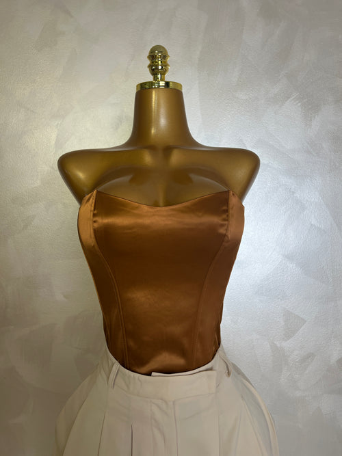 Corset Satén Honor Camel
