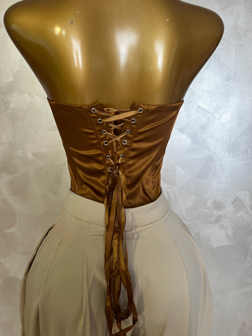 Corset Satén Honor Camel