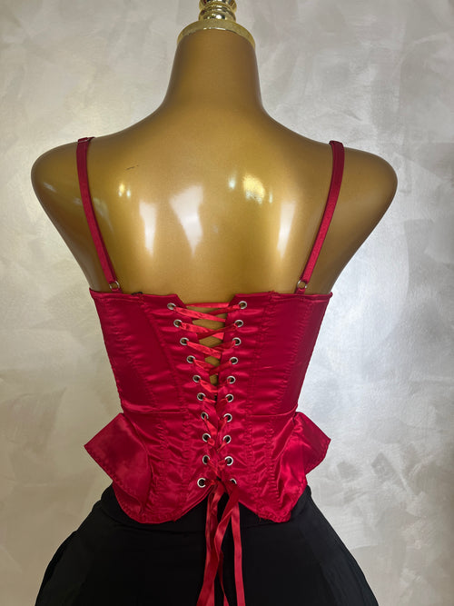Corset Satén Rojo