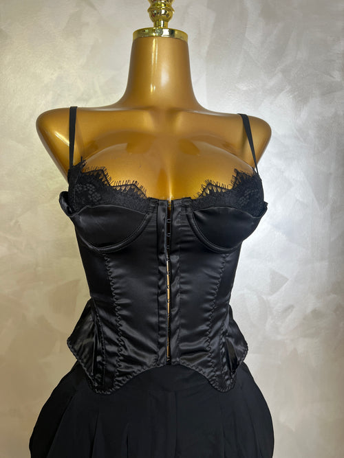 Corset Satén Negro