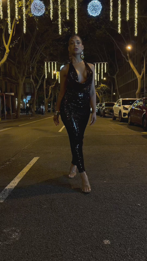 Vestido Lentejuelas Chocolate