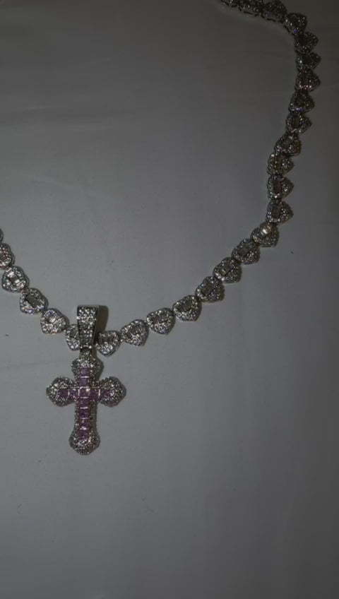 Gargantilla Heart + Cruz Silver