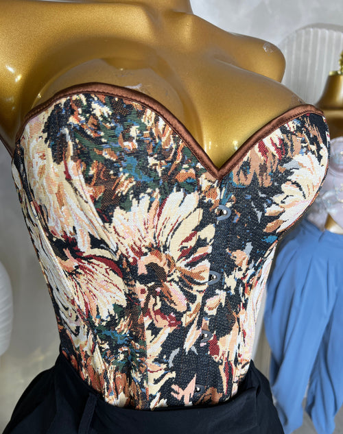 Corset Floral Marrón