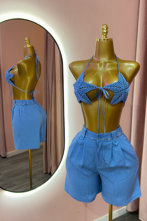 Top Crochet Azul