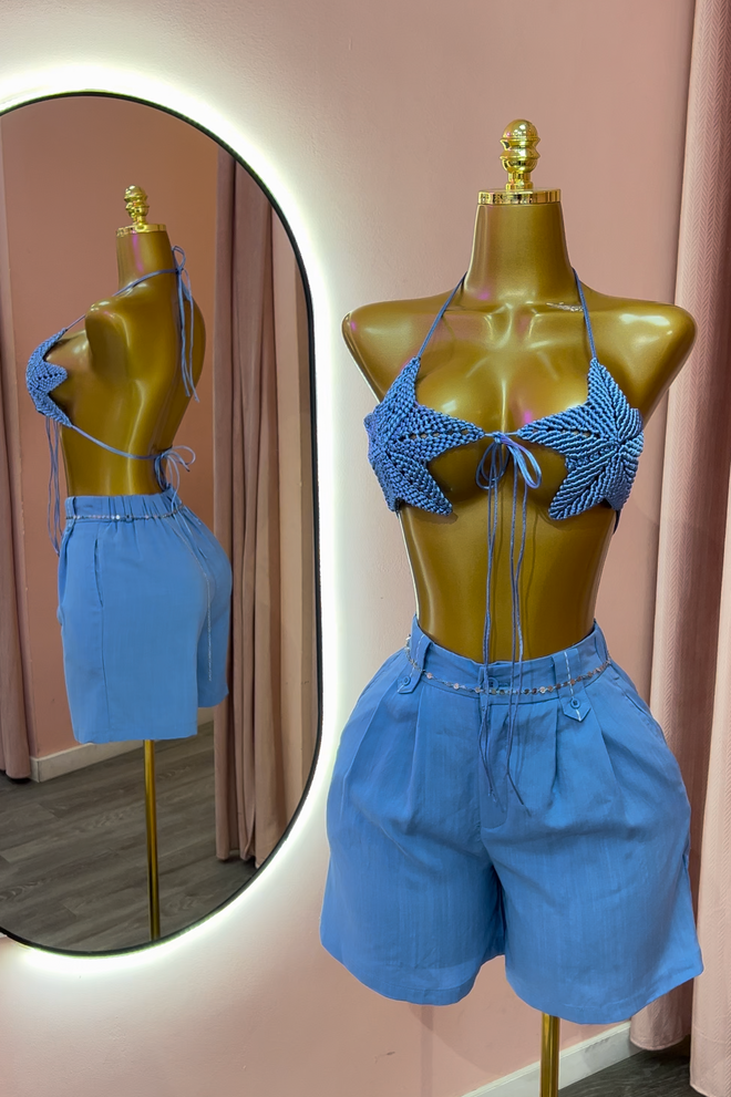 Top Crochet Azul